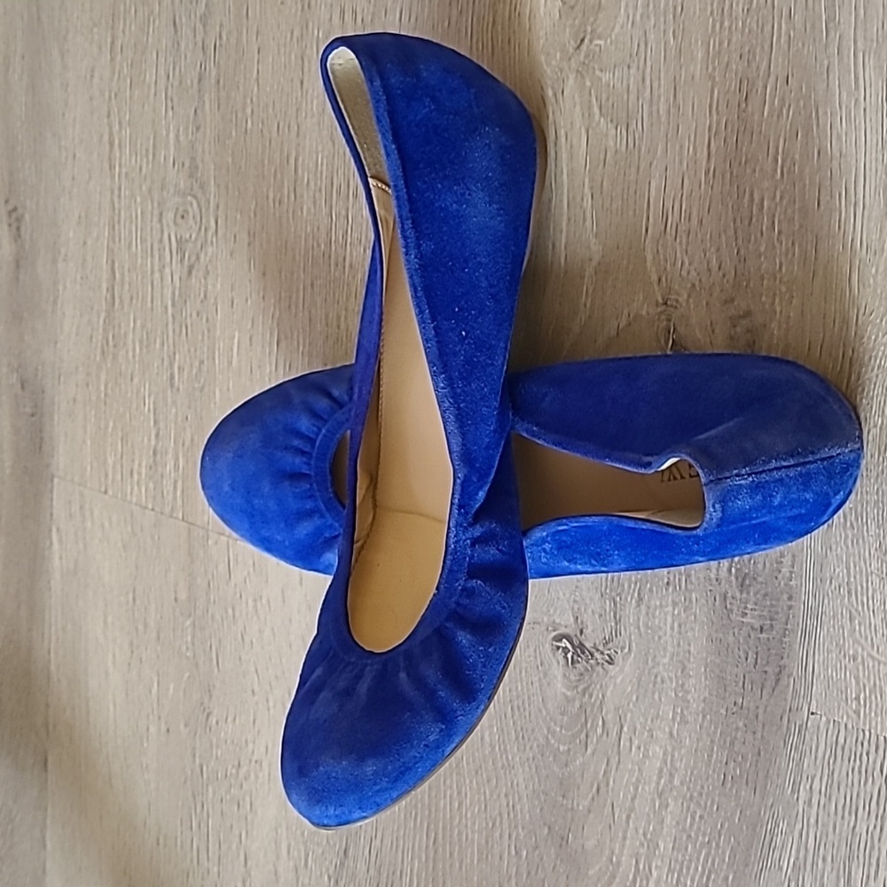 J.Crew ballet casual blue suede upper flats size 9 - Picture 7 of 10